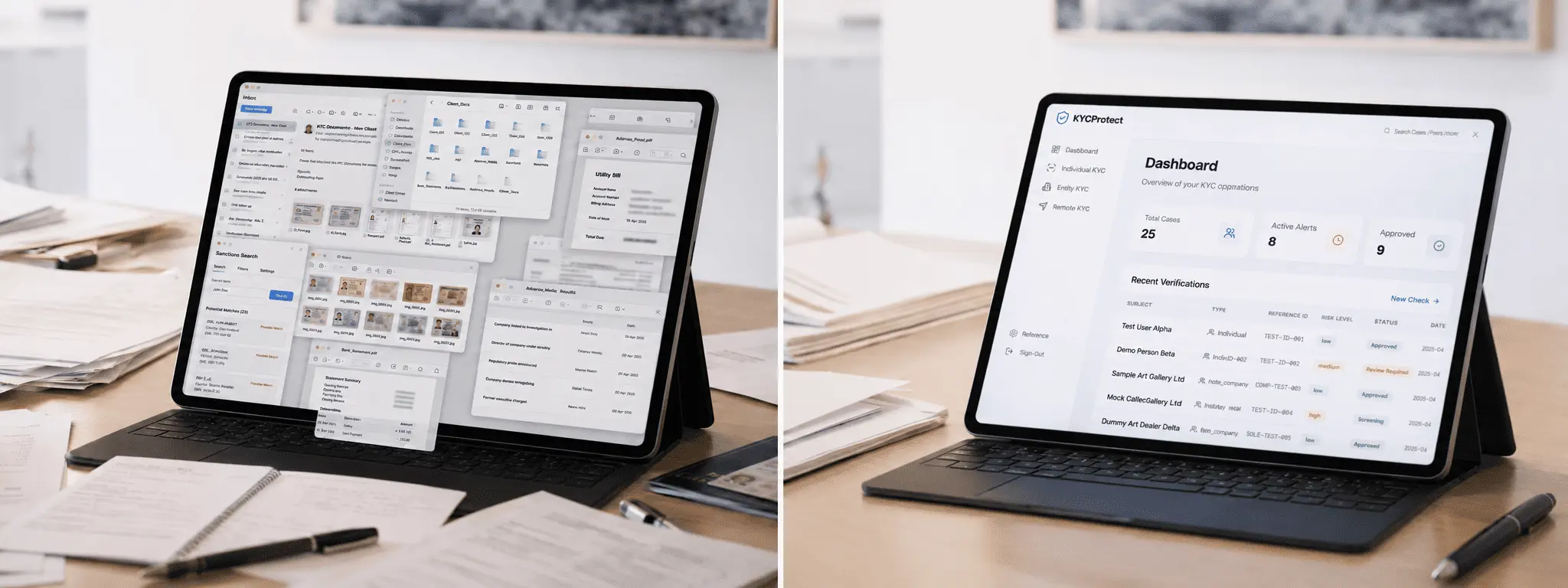 Before and after KYCProtect workflow